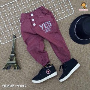 Quần dài chân bo in chữ Yes dễ thương 4